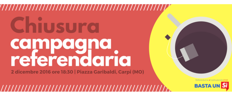 A Carpi oggi alle 18.30 chiusura della campagna referendaria