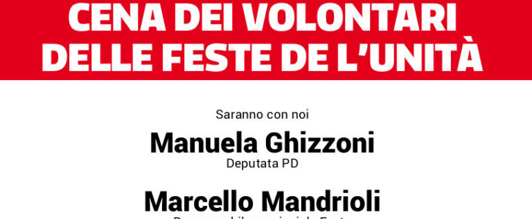 Soliera, venerdì cena dei volontari delle Feste con l’on. Ghizzoni