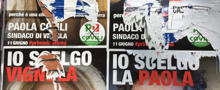 Vignola, Paola Covili “Strappati i miei manifesti elettorali”