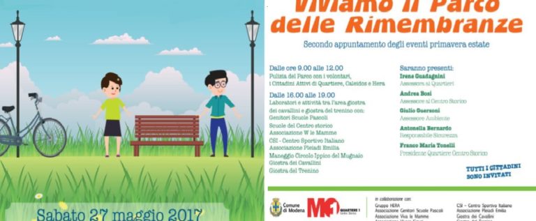 Bernardo “Torna sabato ‘Viviamo il Parco delle rimembranze’”