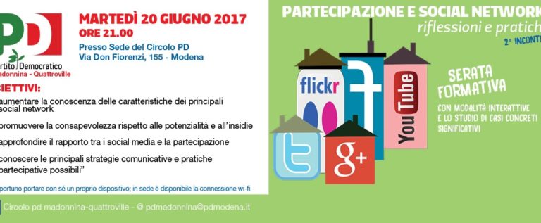 Pd Madonnina, martedì secondo incontro sull’uso dei social
