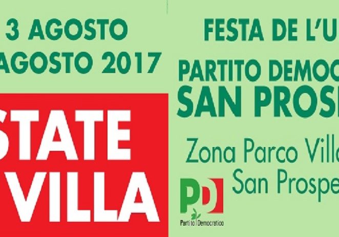 San Prospero: Festa de l’Unità, da giovedi 3 a domenica 13 agosto