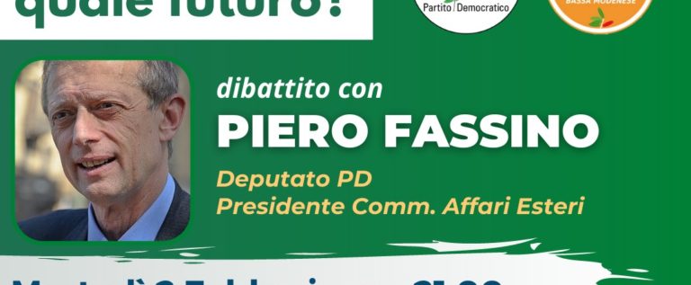 Pd e Gd Bassa Modenese, martedì diretta Fb con Piero Fassino